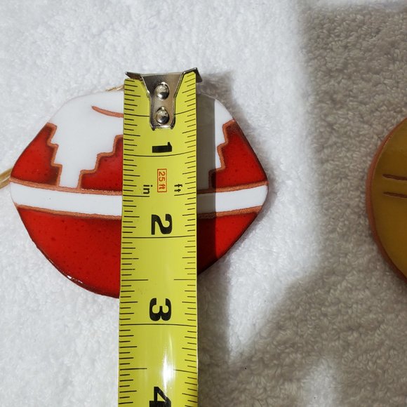 Set of 4 Handmade Tile Southwest Native American Design Ornaments - Picture 3 of 6